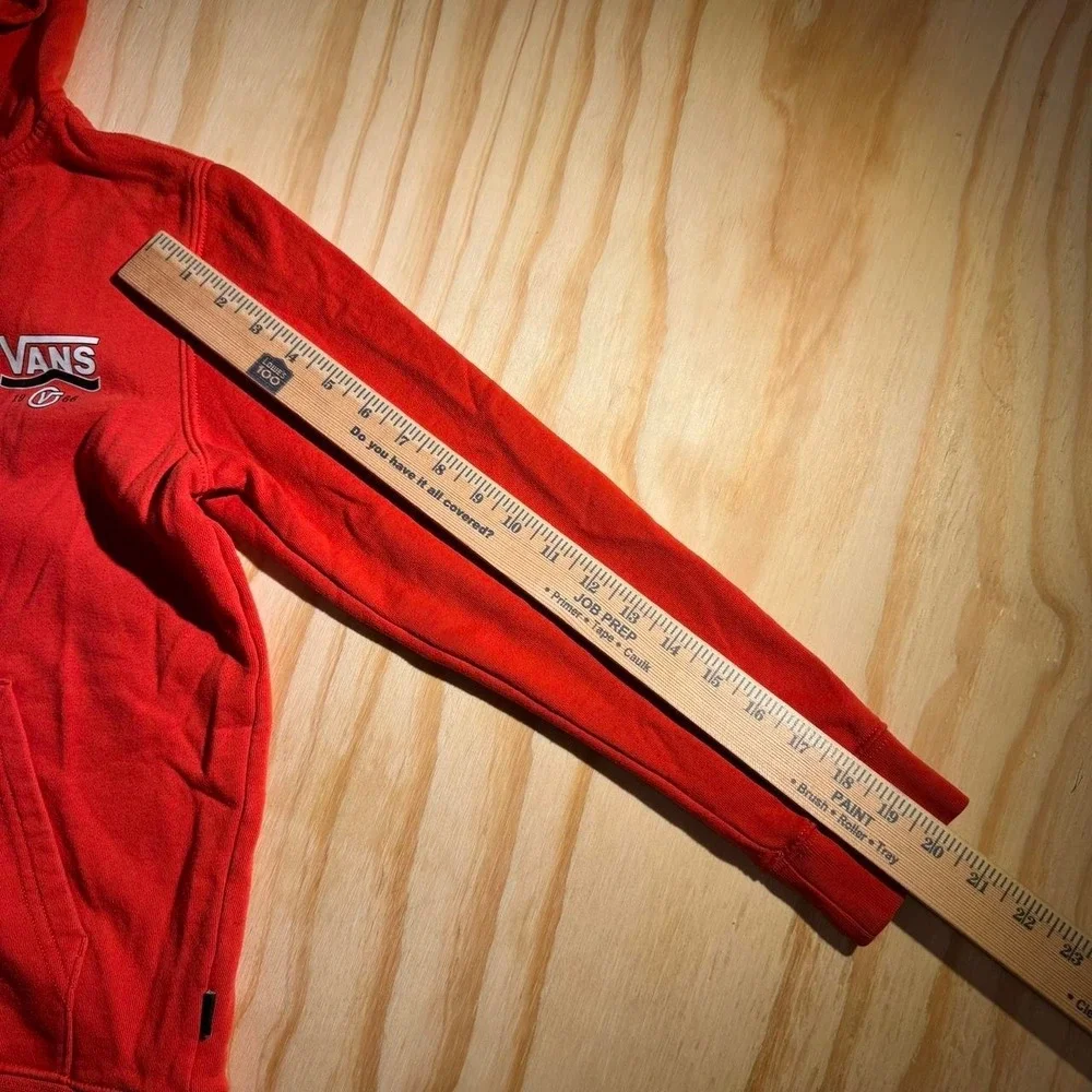 Vans Mens Off The Wall Shield Logo Pullover Hoodie Red Orange Medium